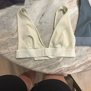 🩶 SKIMS Fits Everybody Triangle Bralette Bundle (Size L – Bone & Blue)